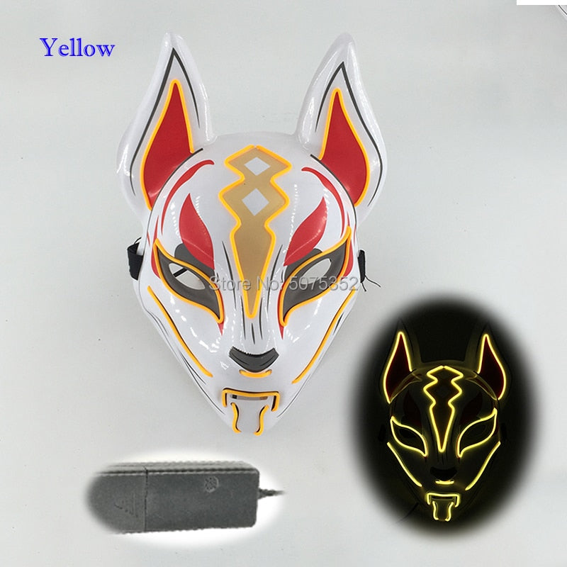 Anime Neon Fox Mask - Various Styles & Built in Options