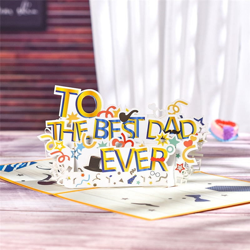 3D Pop-Up Fathers Day Greeting Card - Various Styles