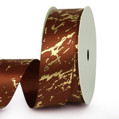 25mm Gift Ribbon Rolls - Marble Foil Effect - Various Colours