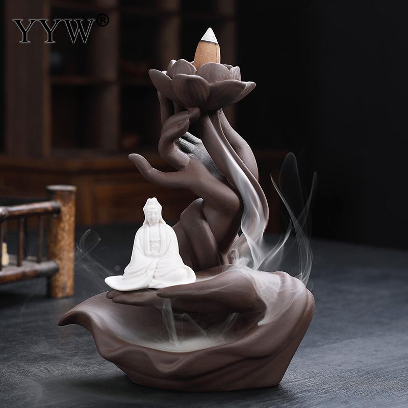 Buddha Incense Burner Waterfall Sculpture