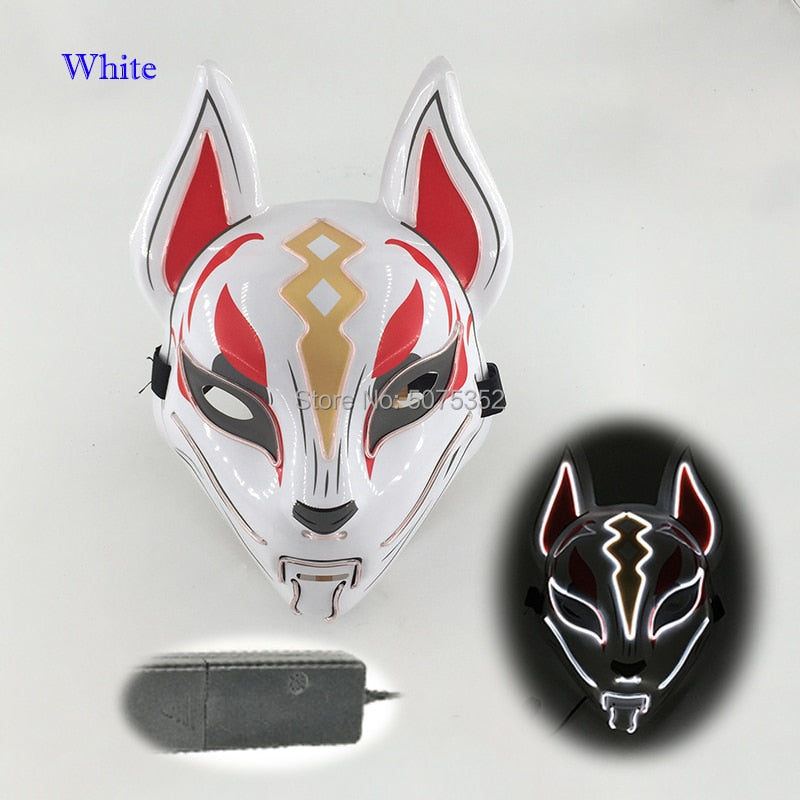 Anime Neon Fox Mask - Various Styles & Built in Options