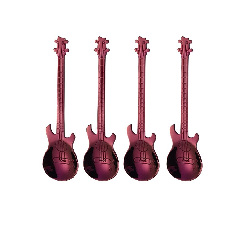 Stainless Steel Guitar Spoons - 4pcs a Set - Various Colours