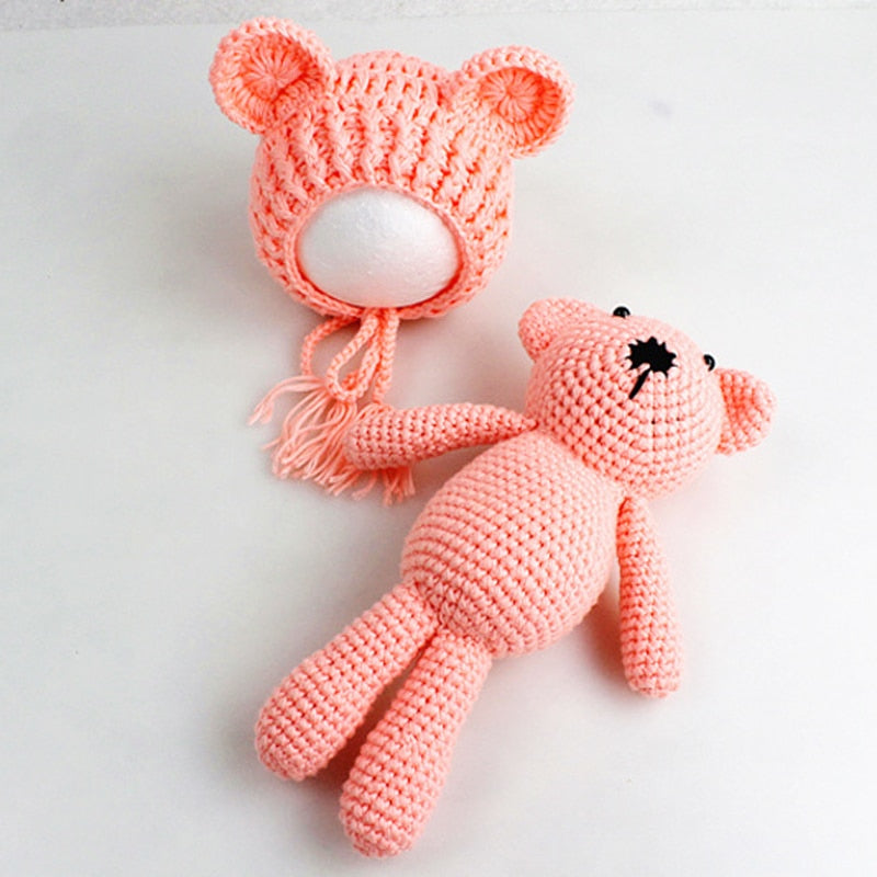 Handmade Newborn baby Toddler Hat & Toy Gift Set