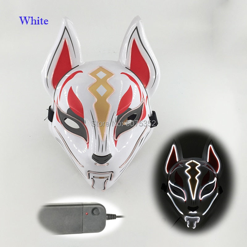 Anime Neon Fox Mask - Various Styles & Built in Options