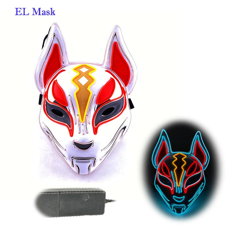 Anime Neon Fox Mask - Various Styles & Built in Options