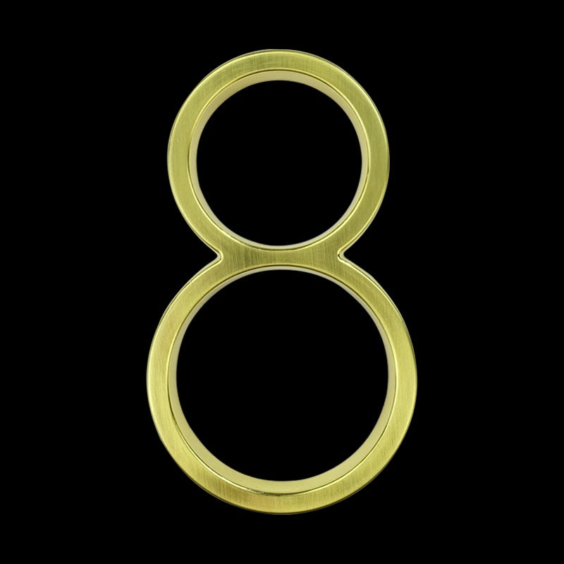 125mm Golden/Brass House Numbers - A/B/C - 0 to 9