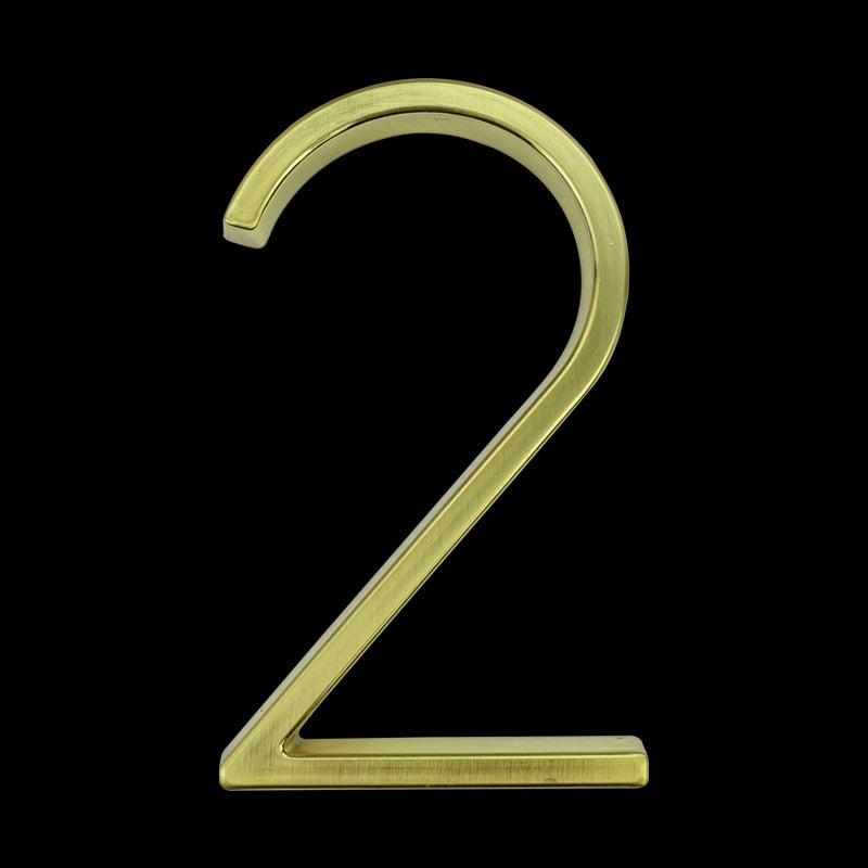 125mm Golden/Brass House Numbers - A/B/C - 0 to 9