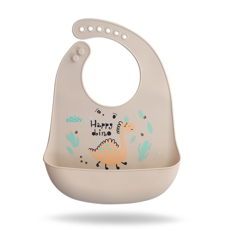 Baby Silicone waterproof food Bib - Various Designs