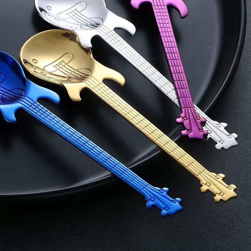 Stainless Steel Guitar Spoons - 4pcs a Set - Various Colours