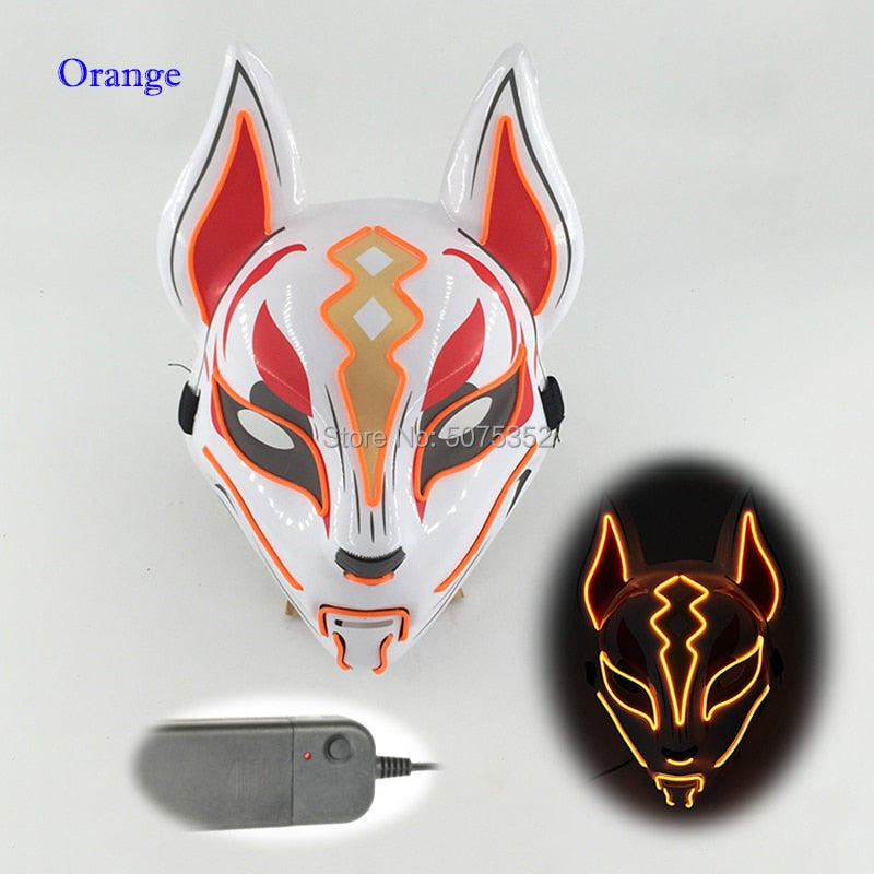 Anime Neon Fox Mask - Various Styles & Built in Options