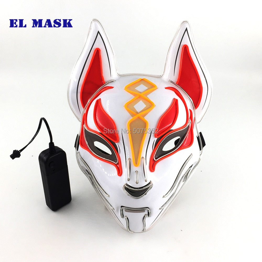 Anime Neon Fox Mask - Various Styles & Built in Options