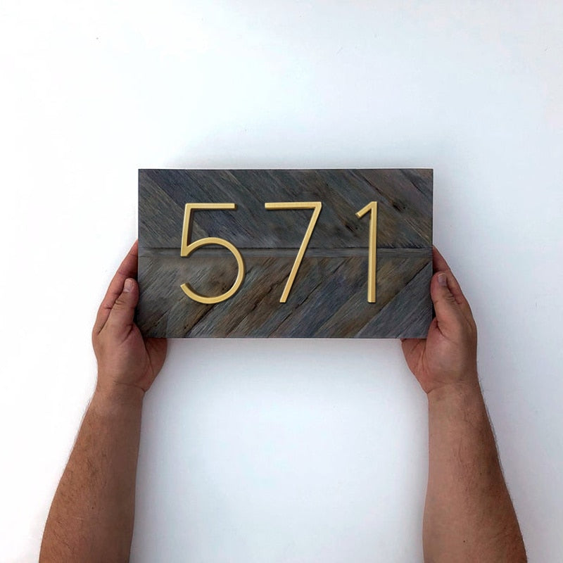 125mm Golden/Brass House Numbers - A/B/C - 0 to 9