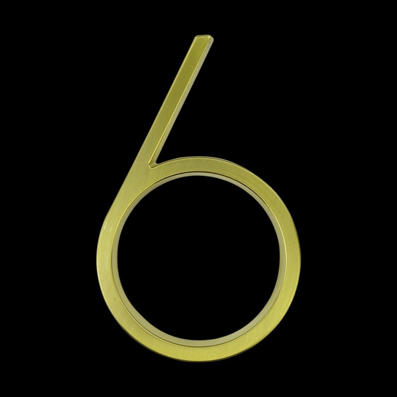 125mm Golden/Brass House Numbers - A/B/C - 0 to 9