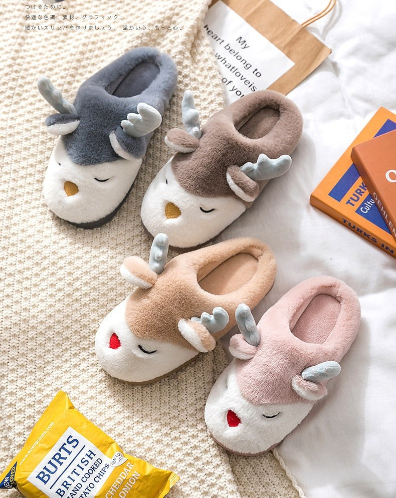 Winter Deer Non-Slip Slippers - Various Designs & Sizes