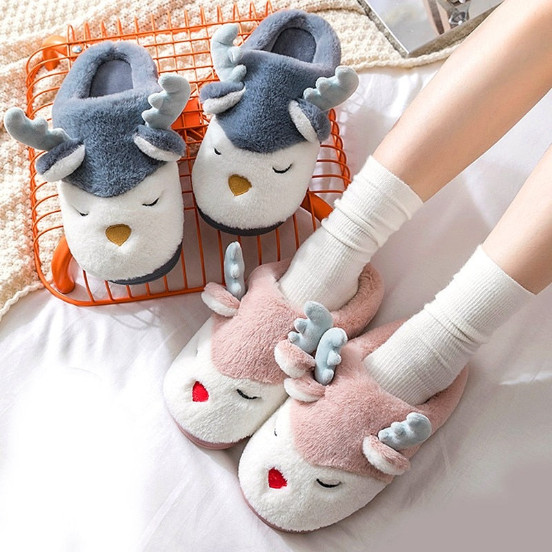 Winter Deer Non-Slip Slippers - Various Designs & Sizes