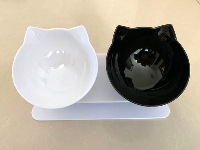 Non-Slip Double Cat / Dog Bowl With Stand - Various Colours