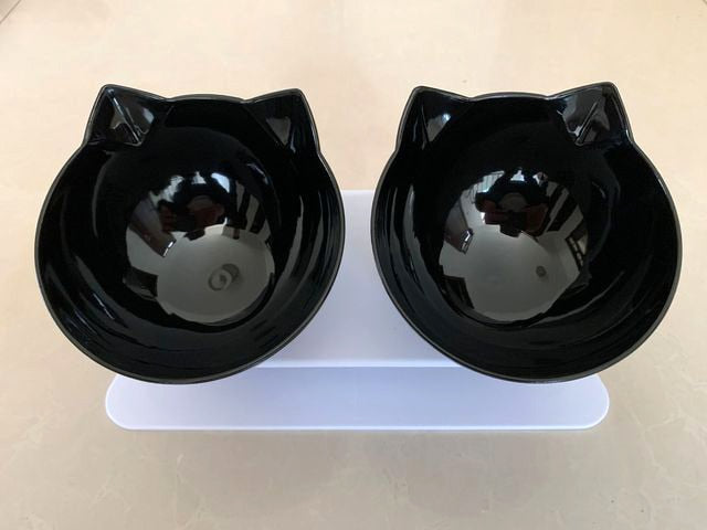 Non-Slip Double Cat / Dog Bowl With Stand - Various Colours