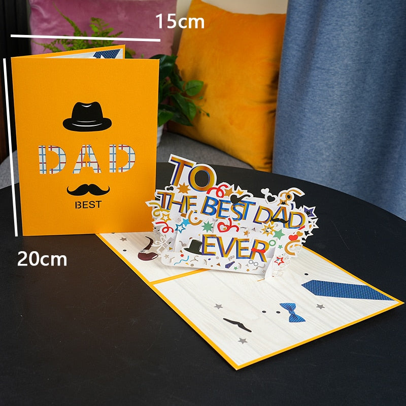 3D Pop-Up Fathers Day Greeting Card - Various Styles