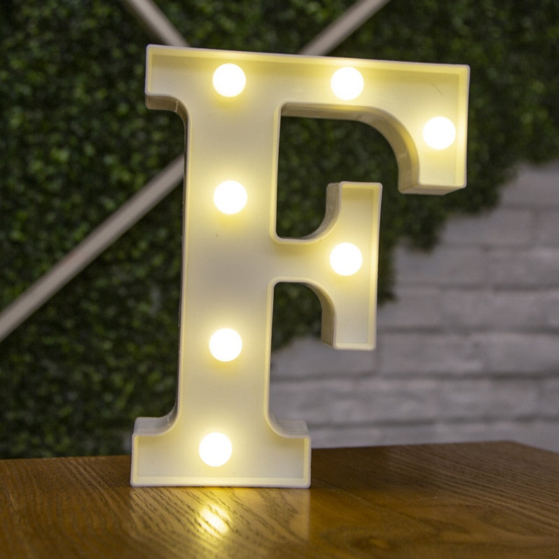 16cm High Number & Letter LED Lights - A to Z - 0 to 9