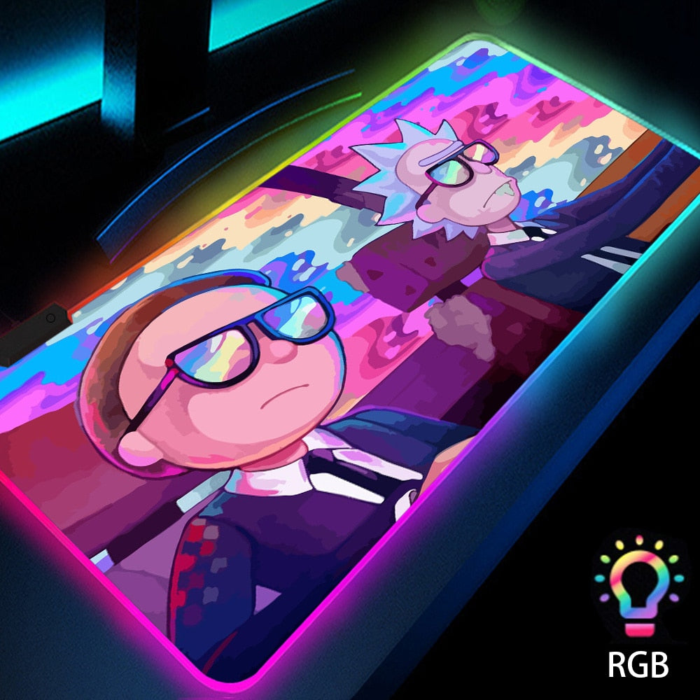 Rick & Morty LED RGB Keyboard & Mouse Desk Mat - Various Styles