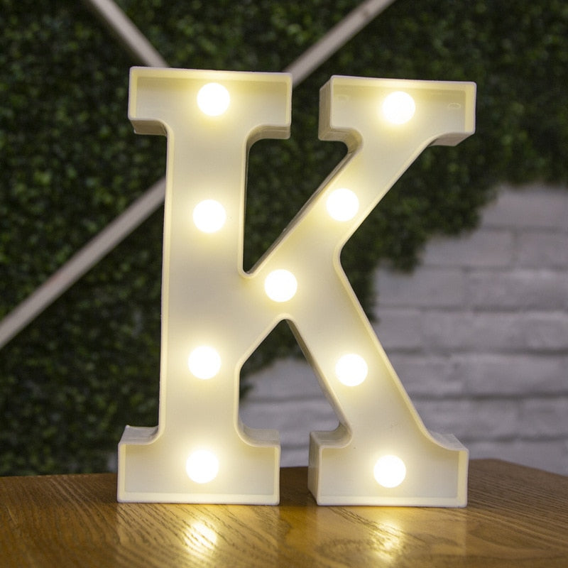 16cm High Number & Letter LED Lights - A to Z - 0 to 9