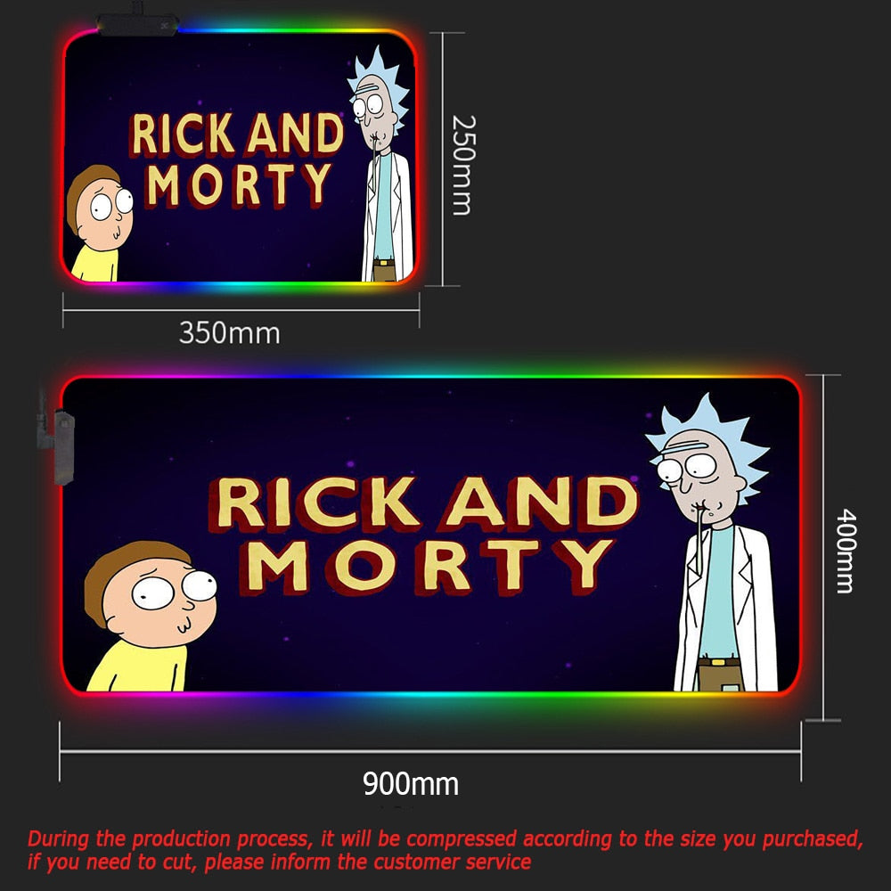 Rick & Morty LED RGB Keyboard & Mouse Desk Mat - Various Styles