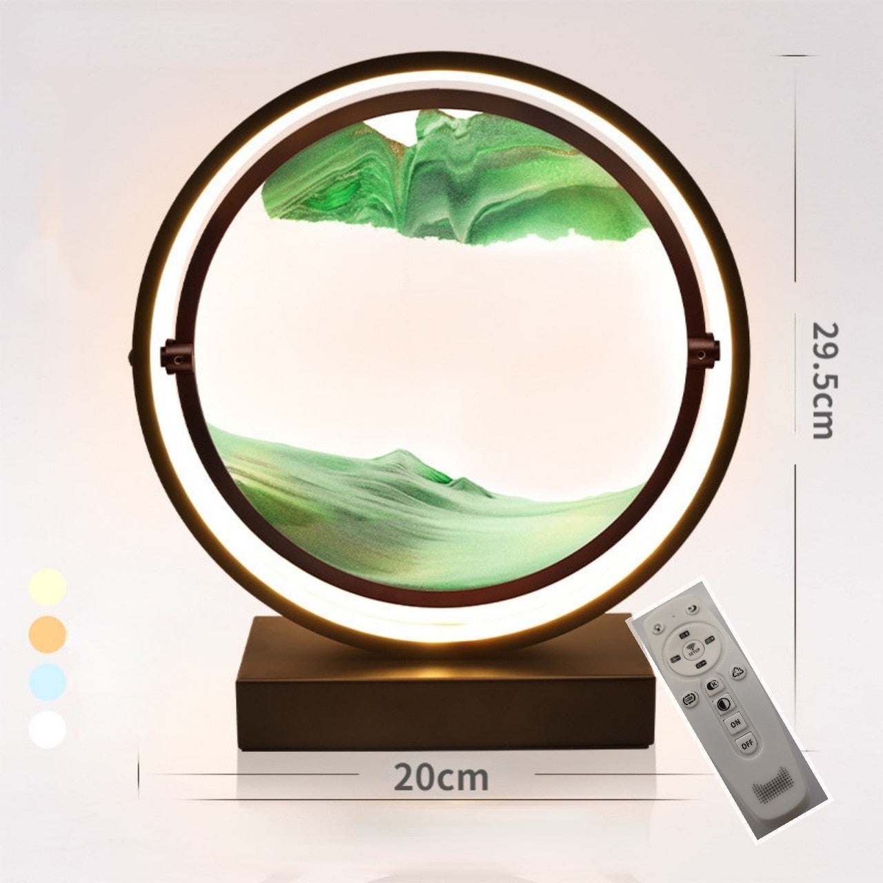 LED Sand Hourglass Falling Oval Rotating Frame - Modern Art - Various Colours