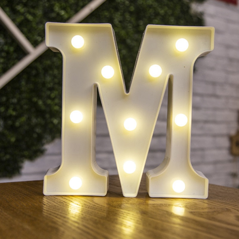 16cm High Number & Letter LED Lights - A to Z - 0 to 9