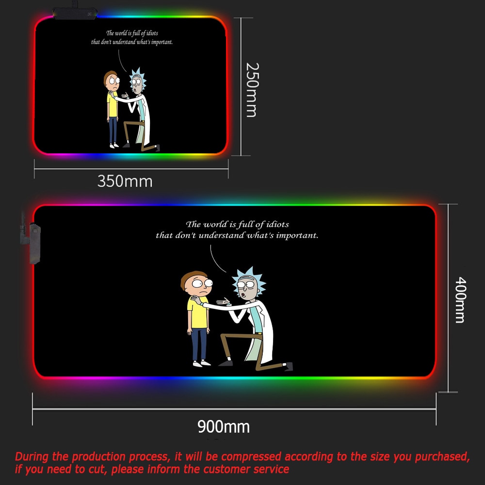 Rick & Morty LED RGB Keyboard & Mouse Desk Mat - Various Styles