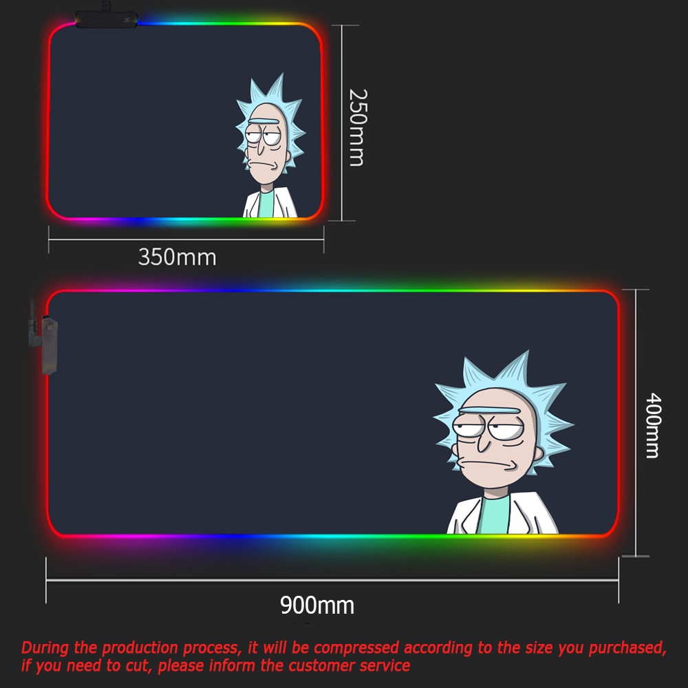 Rick & Morty LED RGB Keyboard & Mouse Desk Mat - Various Styles