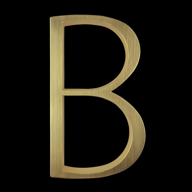 125mm Golden/Brass House Numbers - A/B/C - 0 to 9