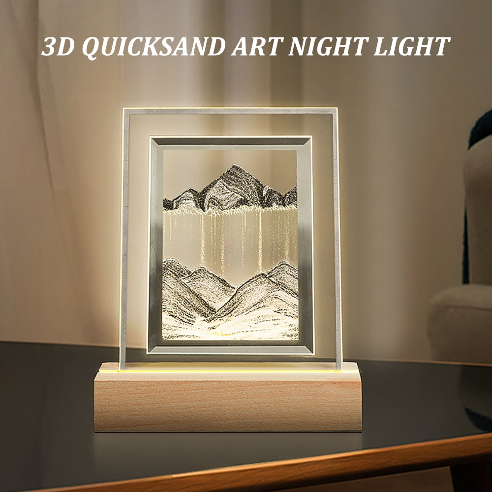 LED Sand Hourglass Falling Picture Frame - Modern Art - Various Designs