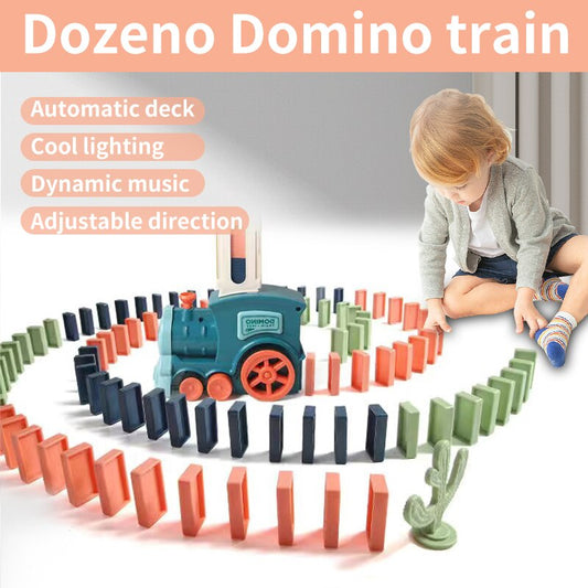 Children's Automatic Domino Laying Train Toy