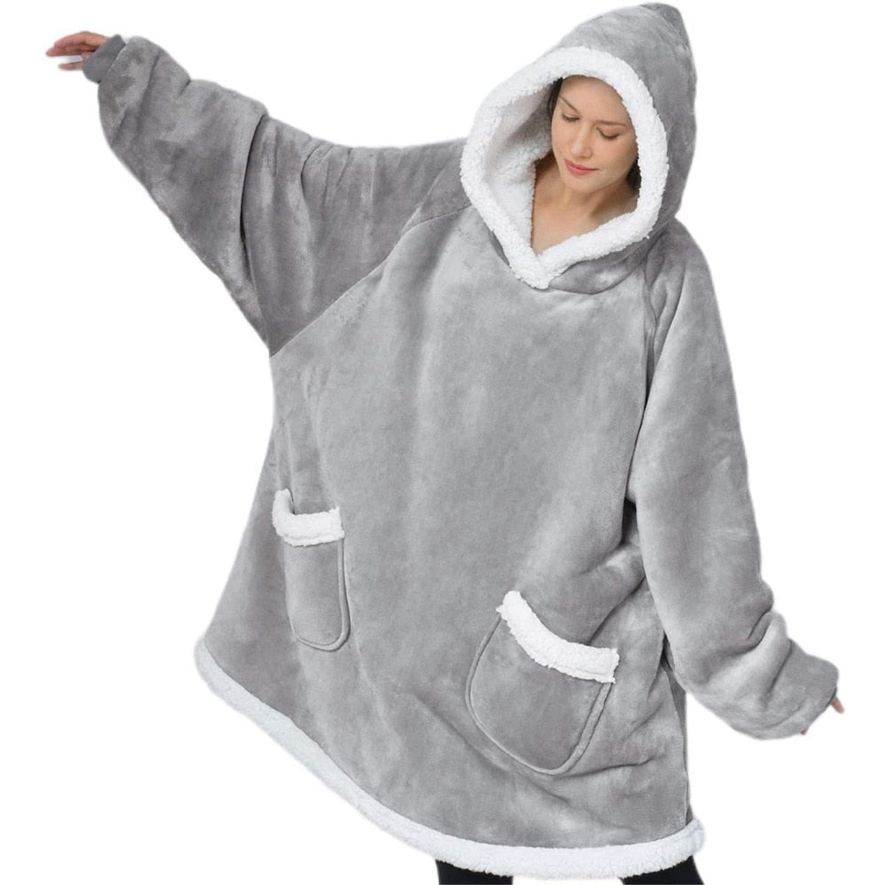 Oversized Winter Fleeced Indoor Hoodie - Various Sizes