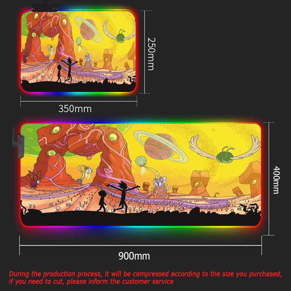 Rick & Morty LED RGB Keyboard & Mouse Desk Mat - Various Styles