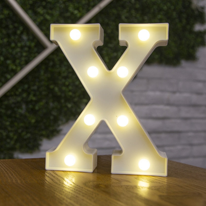 16cm High Number & Letter LED Lights - A to Z - 0 to 9