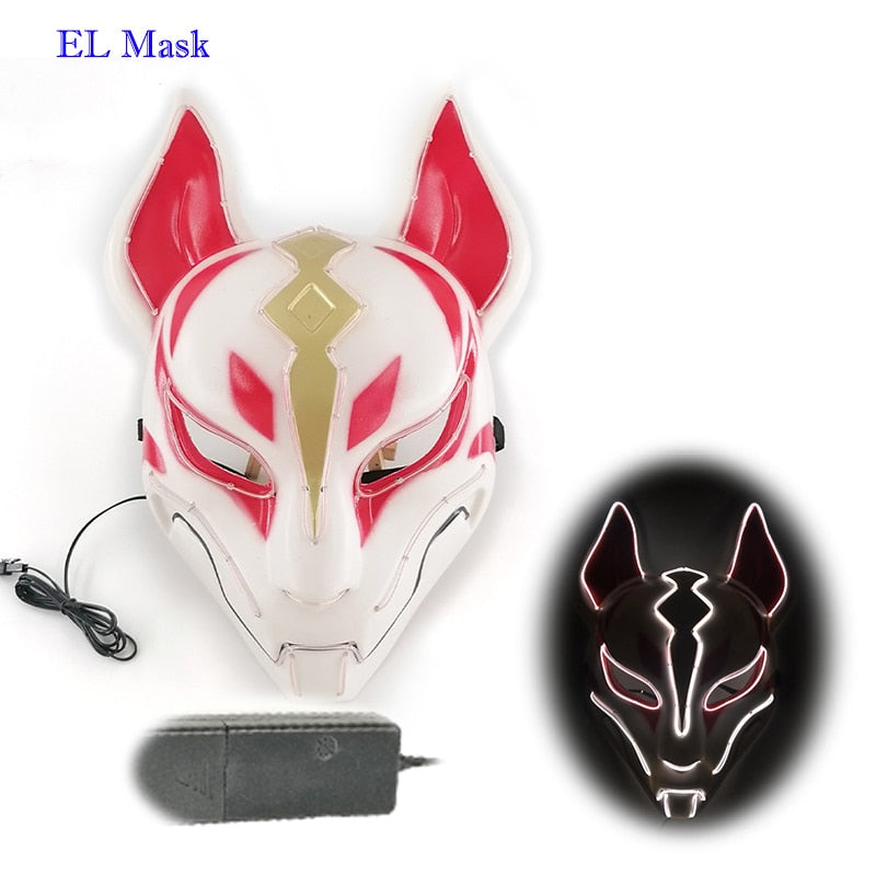 Anime Neon Fox Mask - Various Styles & Built in Options