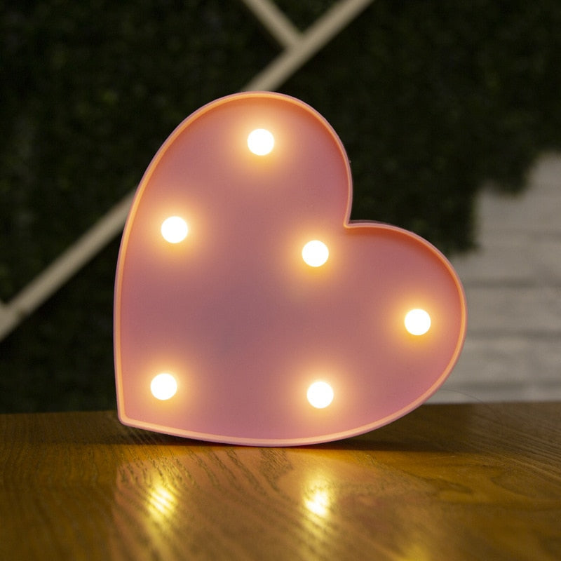 16cm High Number & Letter LED Lights - A to Z - 0 to 9