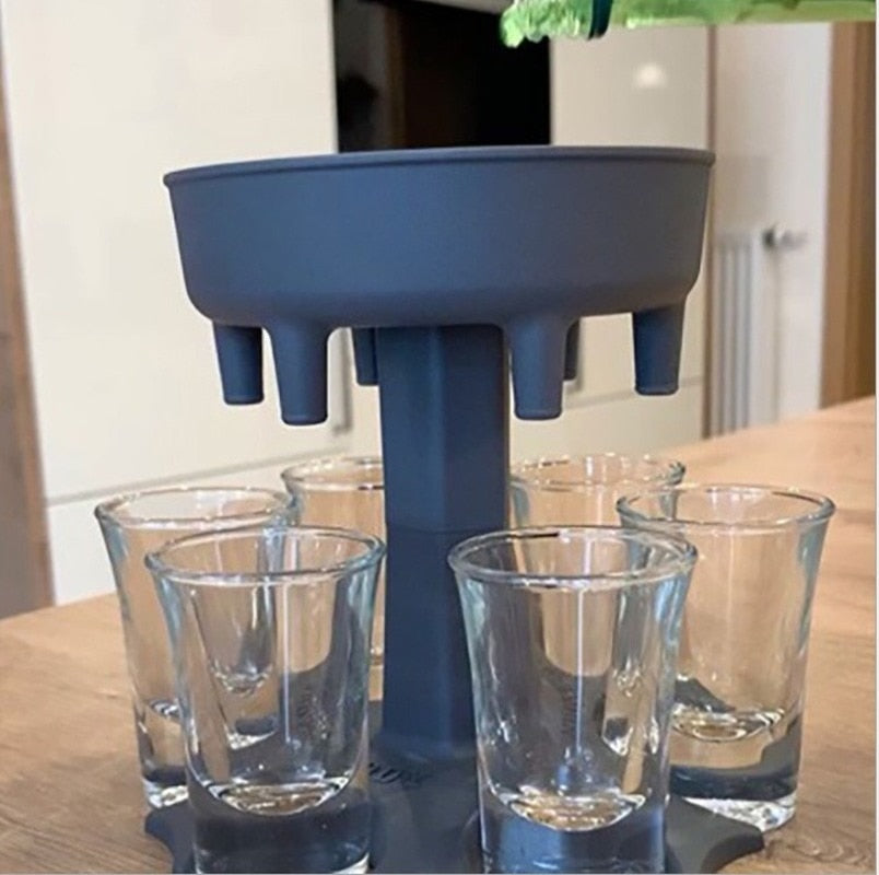 6 Shot Glass Drink Party Dispenser - Choice of 3 Colours