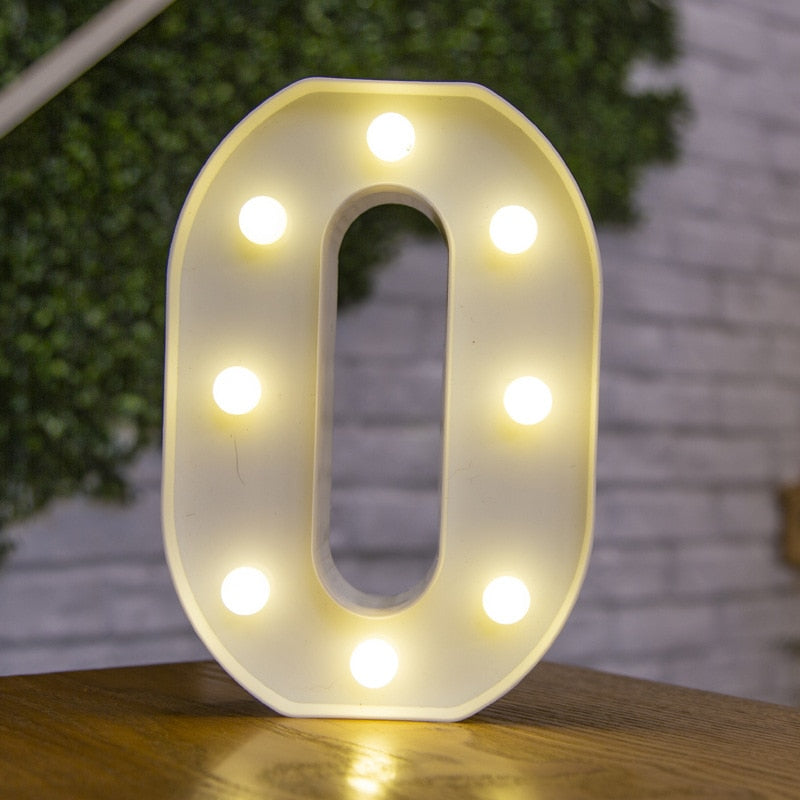 16cm High Number & Letter LED Lights - A to Z - 0 to 9