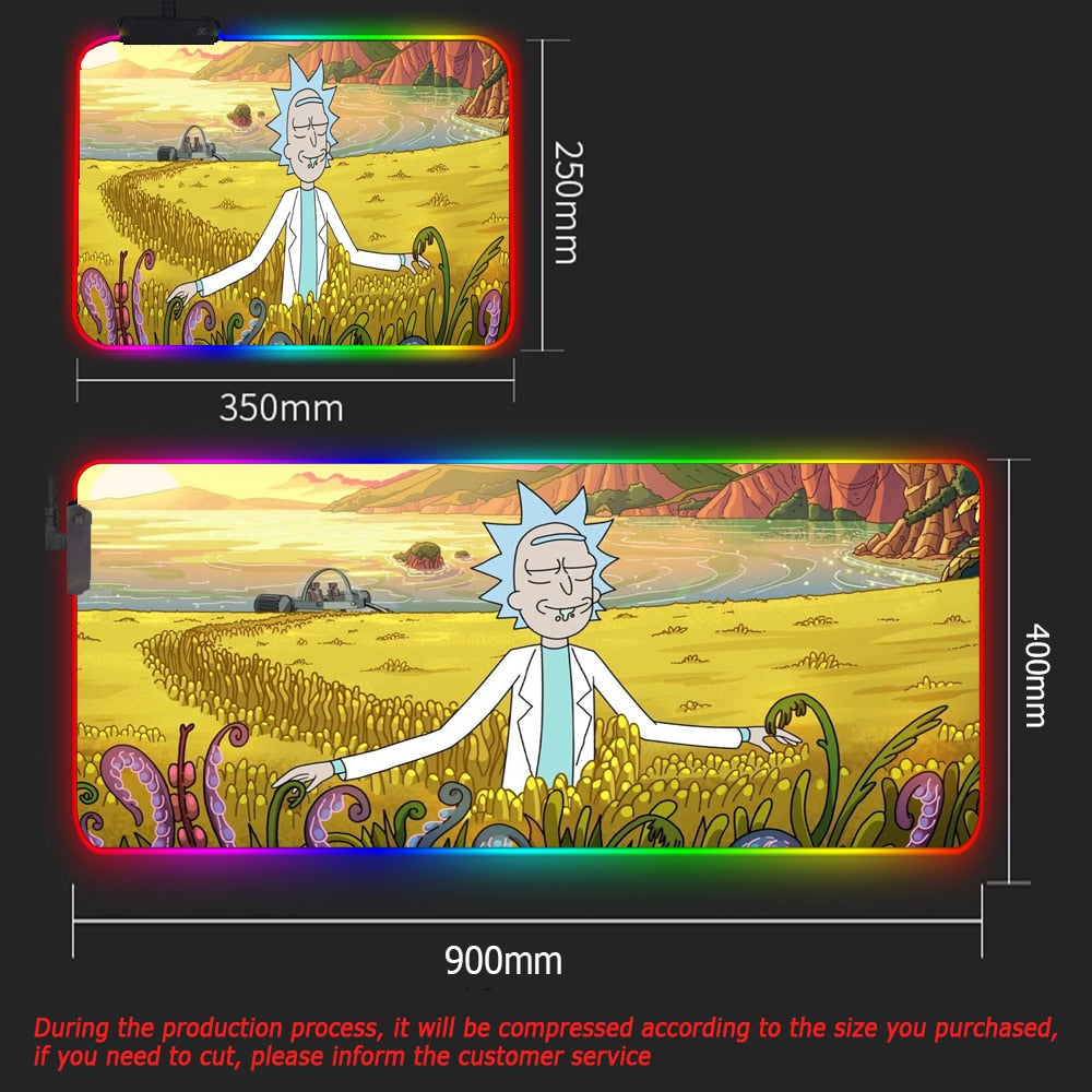 Rick & Morty LED RGB Keyboard & Mouse Desk Mat - Various Styles