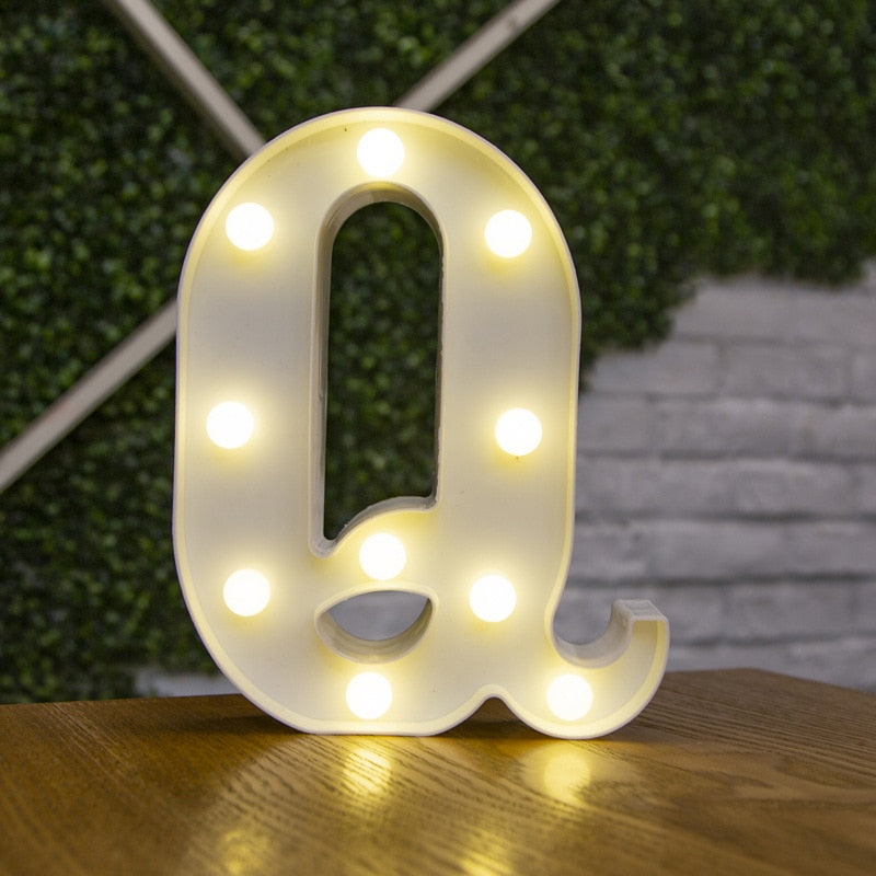 16cm High Number & Letter LED Lights - A to Z - 0 to 9