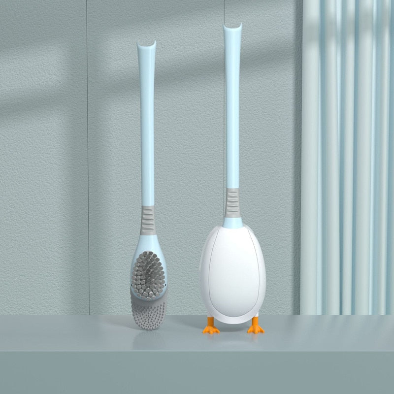 Duck Shaped Silicone Toilet Brush & Holder