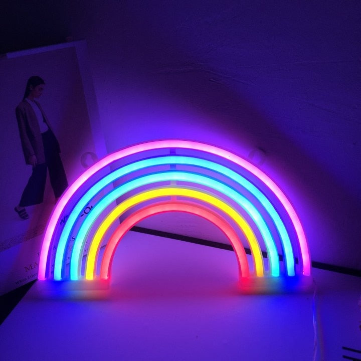 LED Neon Style Night Light - Unicorn, Heart, Rainbow & More