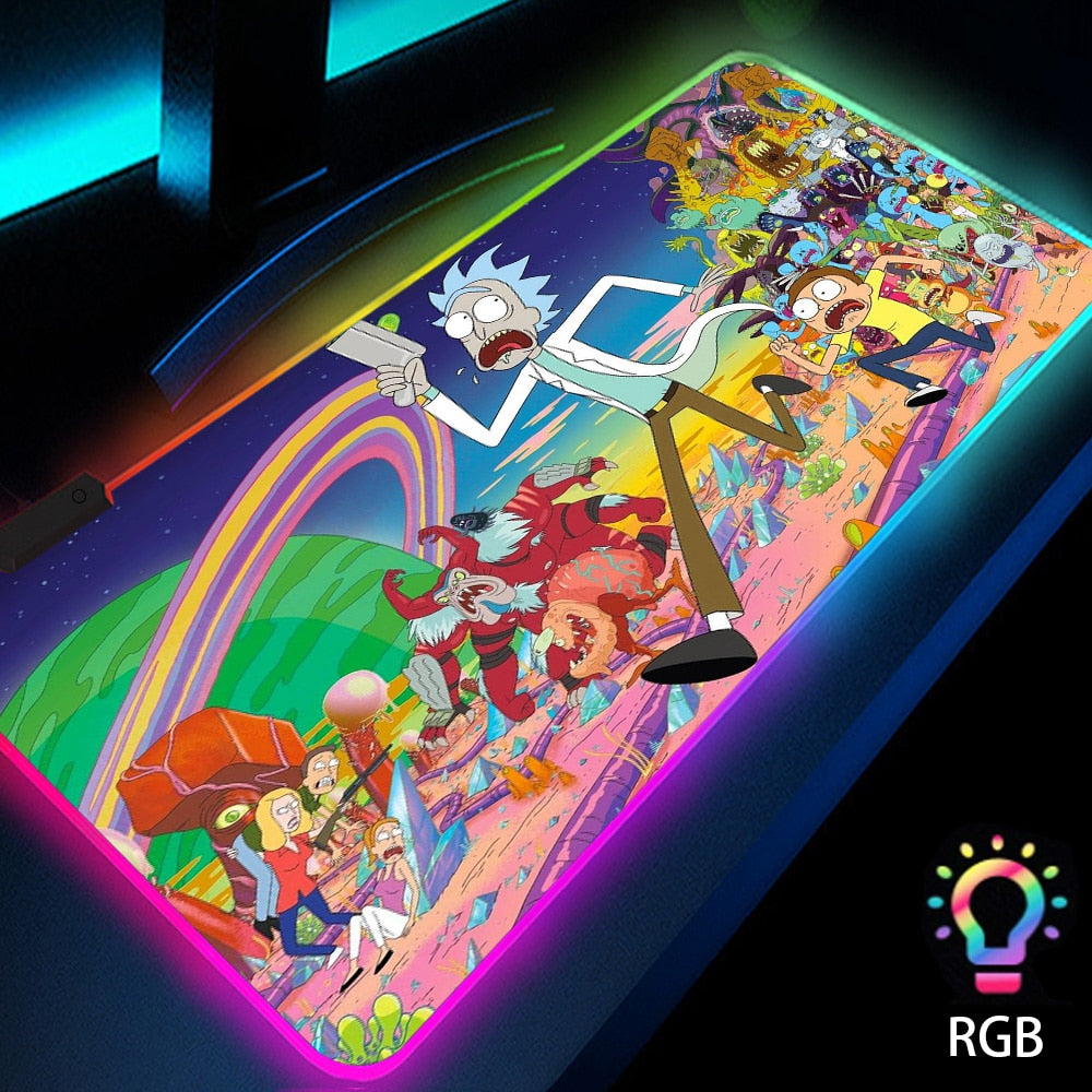 Rick & Morty LED RGB Keyboard & Mouse Desk Mat - Various Styles