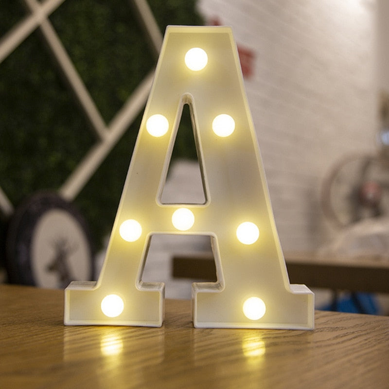 16cm High Number & Letter LED Lights - A to Z - 0 to 9