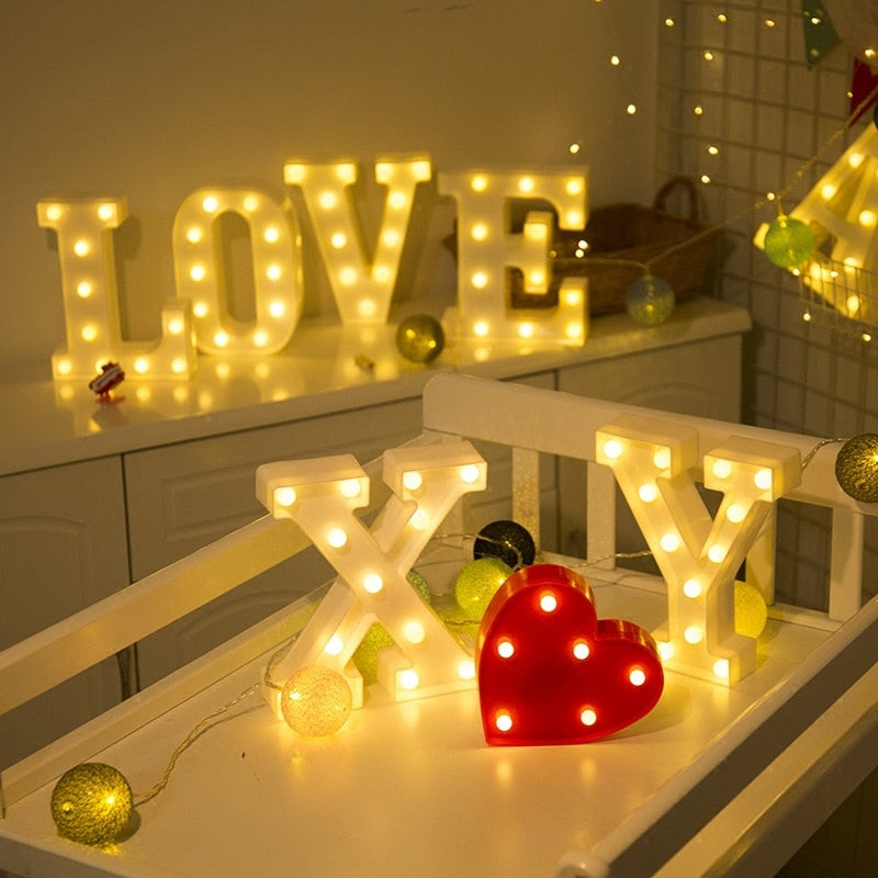 16cm High Number & Letter LED Lights - A to Z - 0 to 9