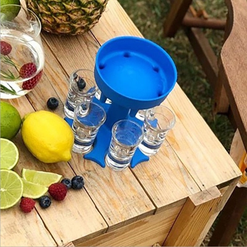 6 Shot Glass Drink Party Dispenser - Choice of 3 Colours