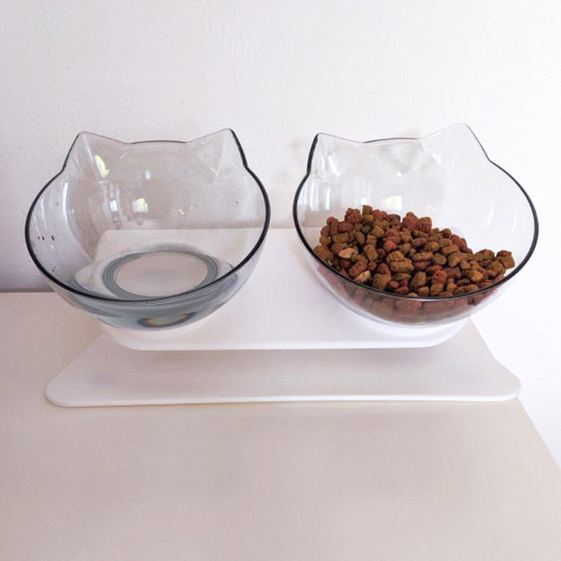 Non-Slip Double Cat / Dog Bowl With Stand - Various Colours