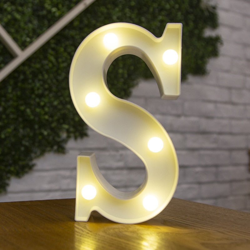 16cm High Number & Letter LED Lights - A to Z - 0 to 9